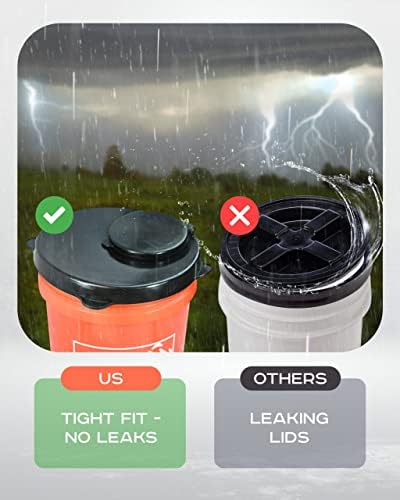 Капак за съхранение на пелети Skywin за кофи - Устойчива на атмосферни влияния гумена капачка, за кофи с удобен насыпным