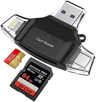 Смарт притурка на BoxWave, който е съвместим с LG Tone Free FP9 - четец за SD-карти AllReader, четец за карти microSD,