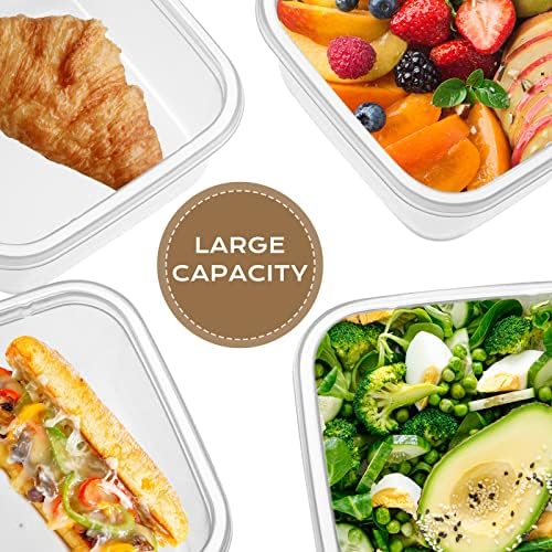 Tanlade 4 Опаковки Пластмасови Сандвич-контейнери за Обяд кутии Контейнери за съхранение на храна с Капаци Множество