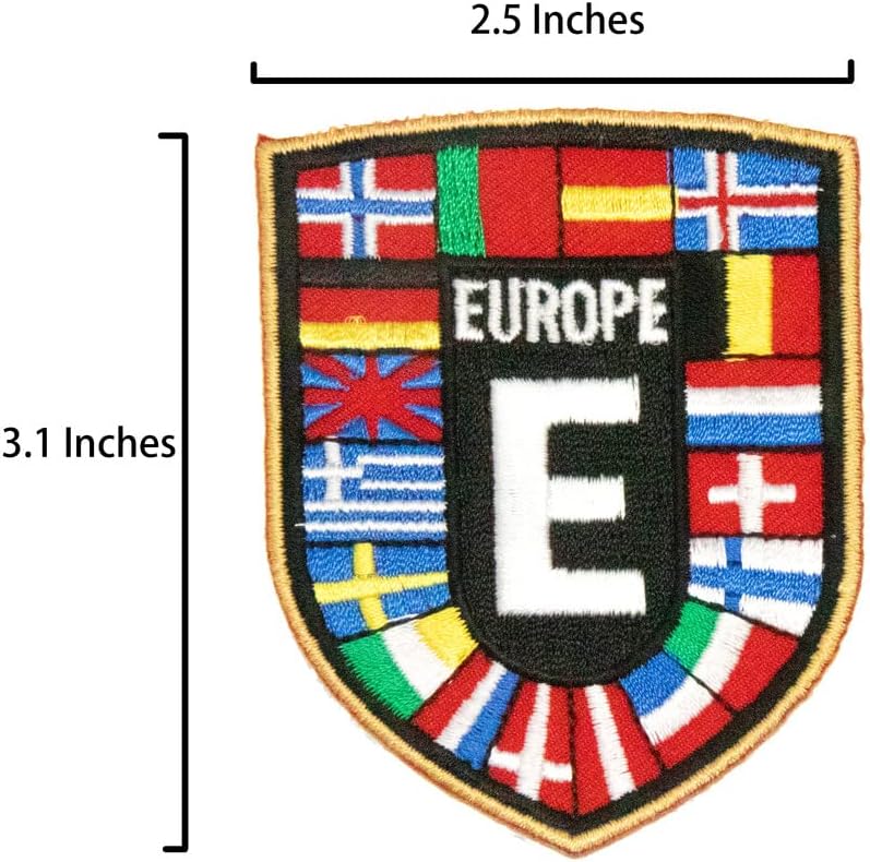Нашивка за чанта във формата на хартата на европейските страни A-ONE + Нашивка от плат чешката полк, Наклеенный На