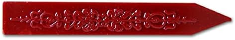 Rubinato 4557 червен восък за запечатване Rubinato, Без ядро, Комплект от 10 броя, Бронзова пръчка, Произведено в Италия
