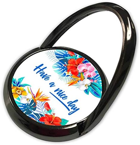 Дизайн 3dRose Alexis - най-Добри пожелания - Красиви тропически цветя, синьо, Добър ден. Положителен подарък - едно Телефонно