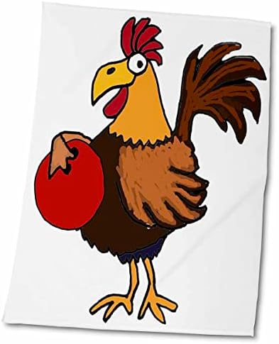 Кърпа за Боулинг с Шарени 3dRose Сладко Смешни Rooster Chicken, 15 x 22