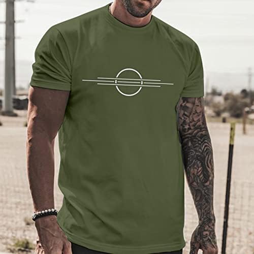 HDDK Летни мъжки солдатские тениски с къс ръкав в кръгла лента с графичен принтом Фланелка За бягане, тренировка, спортна