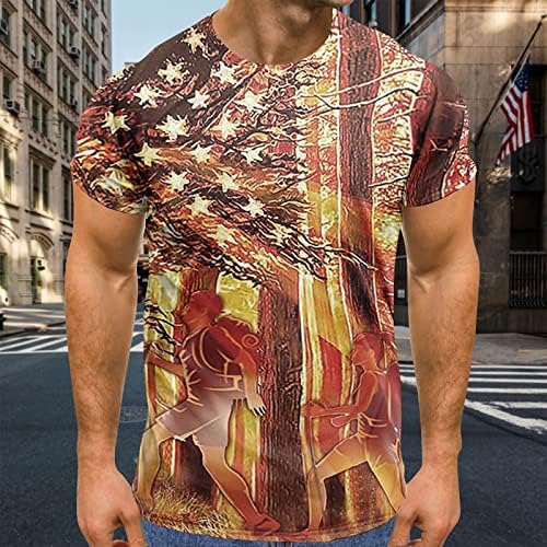 Мъжки Ризи с Къс ръкав, Американски Флаг, Патриотични Мъжки тениски САЩ 1776 We The People 4th of July, Тениски, Потници, Блузи