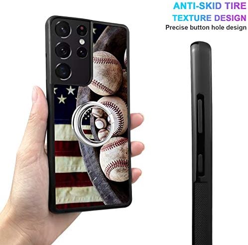 Калъф за бейзбол и знамена за Samsung Galaxy S21 Ultra, калъф с кольцевым притежател, Мултифункционален калъф, тънки, меки и твърди гуми, устойчив на удари Защитен калъф за ваш?