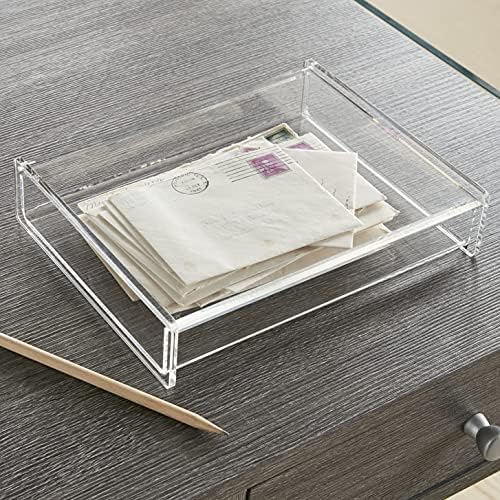Прозрачна Акрилна кутия Huang Акрил с Панти капак | Голяма Универсална Кутия 7,25 x 9 за съхранение на Сувенири, Бижута,