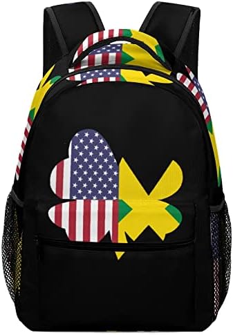 Американски Флаг Ямайка, Пътни Раници с Трилистником, Модерна Чанта През рамо, Лека Раница с Множество Джобове за Училище,