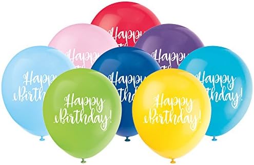 Сценарий за парти с Торта за рожден Ден, Латексови балони - 12 инча | Различни цветове | 8 бр.